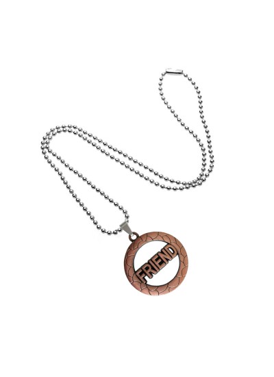 Round Friend Copper Metal Pendant